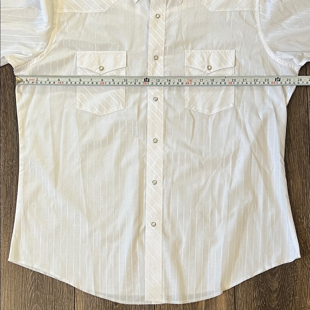 Vintage Wrangler Men's XL White Pearl Snap Button Down Western Shirt - Picture 11 of 13